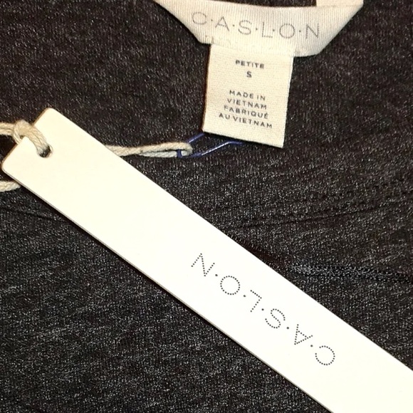 Caslon Comfy Side Tie Waist Top Petite Small Gray Cotton Blend Blouse NWT - Picture 9 of 14